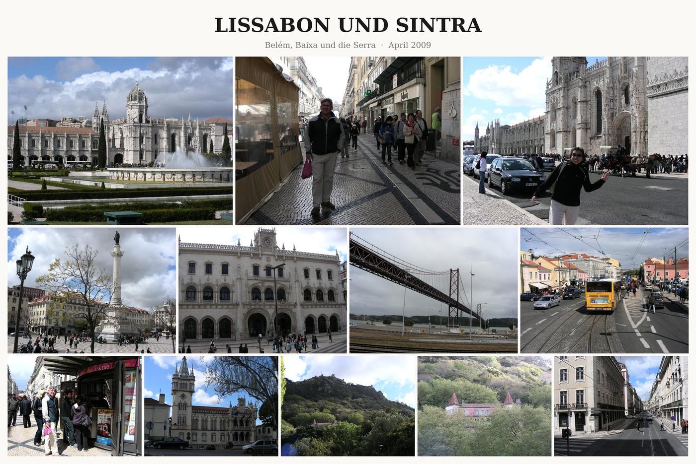 Fotocollage Lissabon und Sintra: Bel&eacute;m, Baixa und die Serra